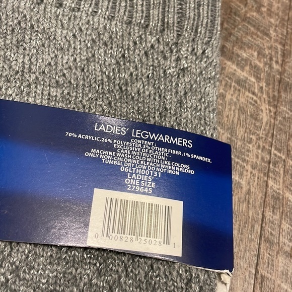 Winter Basics Gray and silver knit leg-warmers OS - Picture 4 of 5